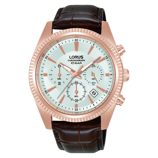 Lorus Men RT304L Chronograph Watch - Rose and Brown