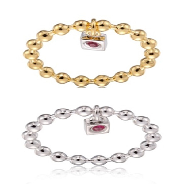 ELLE Sterling Silver COMPASS ROSE Set of 2 Beaded Band Rings Size 7
