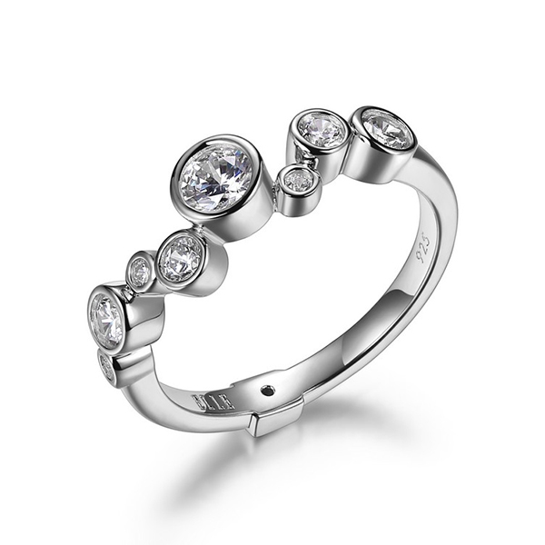 ELLE Sterling Silver Multi-Size Bubble Ring Size 7 - Silver