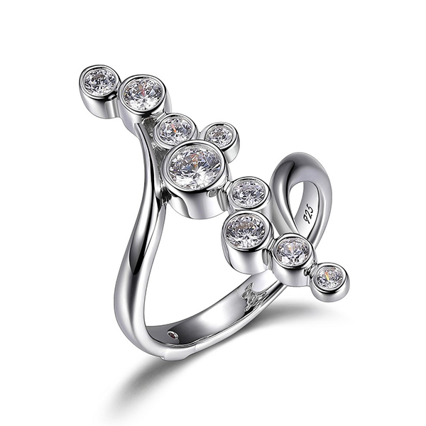 ELLE Sterling Silver Linear Bubble Ring Size 7 - Silver
