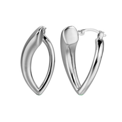 Charles Garnier Sterling Silver ELECTRIC HOOPS Electroforming Twisted Hoop Earrings - Silver