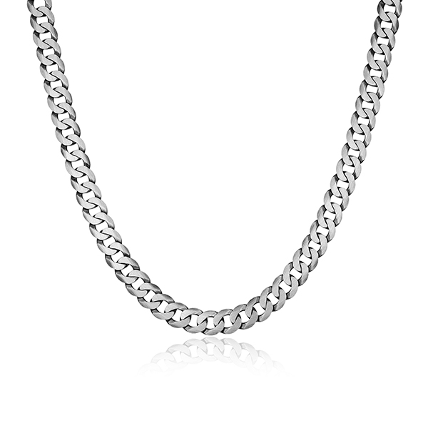 Sterling silver CJ Ethos ITALIAN CHAIN brushed gun metal 200 curb chain