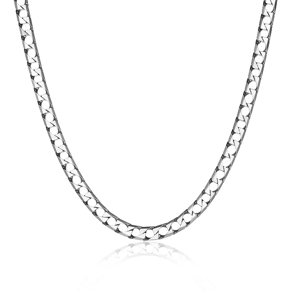 Sterling silver CJ Ethos ITALIAN CHAIN rhodium plated 220 square curb chain