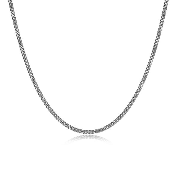 Sterling silver CJ Ethos ITALIAN CHAIN rhodium plated 080 curb chain - 20"