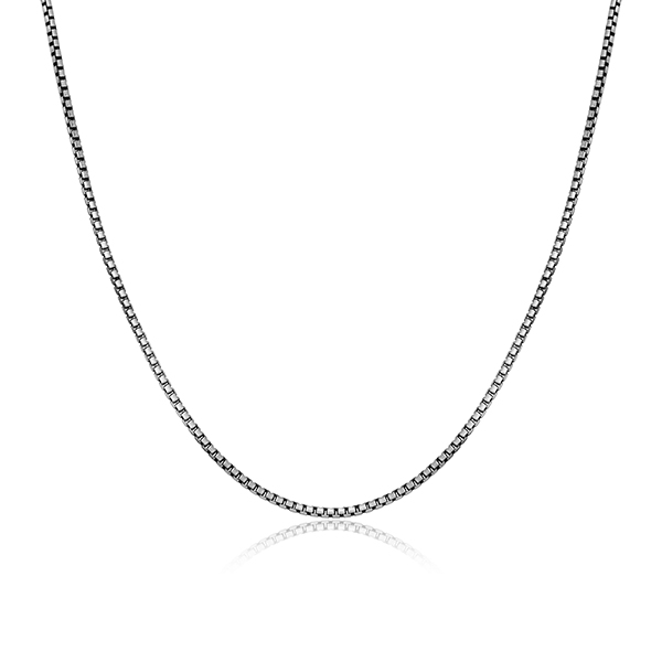 Sterling silver CJ Ethos ITALIAN CHAIN brushed gun metal 040 round box chain - 22"