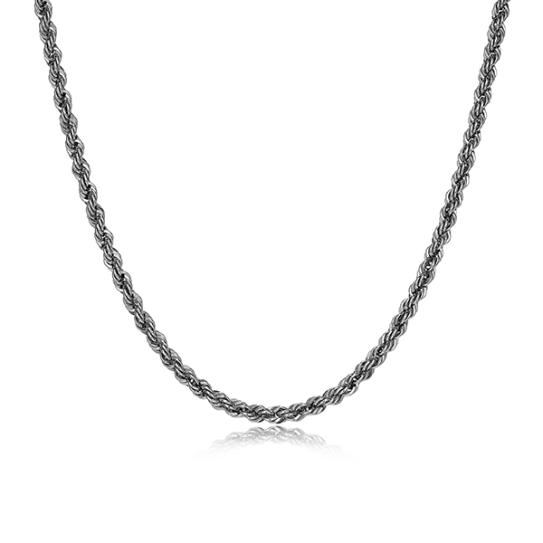 Sterling silver CJ Ethos ITALIAN CHAIN rhodium plated 080 silk rope chain