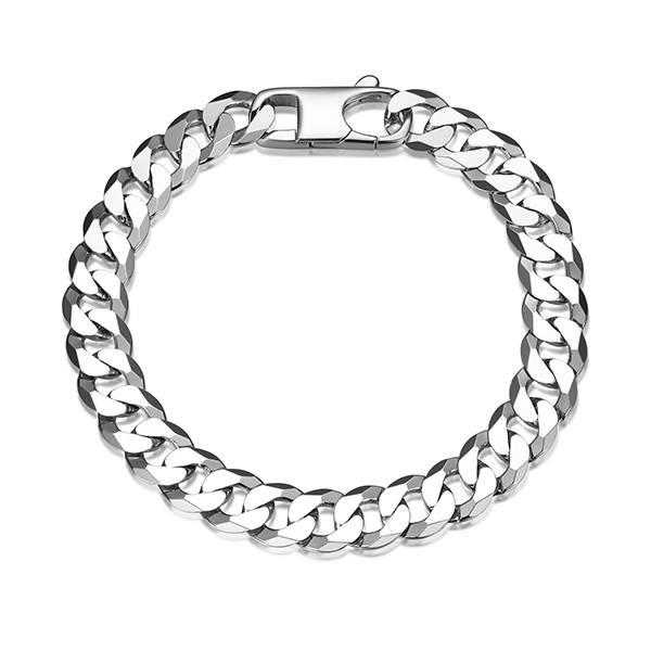 Sterling silver CJ Ethos ITALIAN CHAIN rhodium plated flat curb chain
