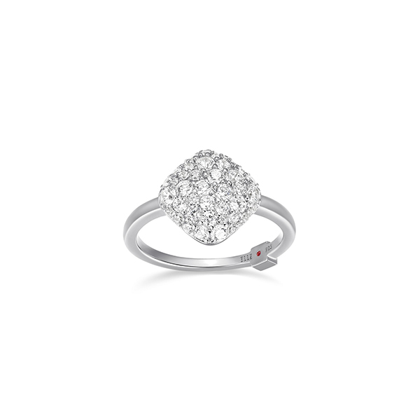 ELLE Sterling Silver GLIMMER Rhombus Cubic Zirconia Ring Size 6 - Silver