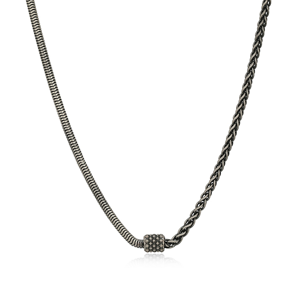 Sterling silver CJ Ethos ITALIAN CHAIN half snake half wheat chain - 24"