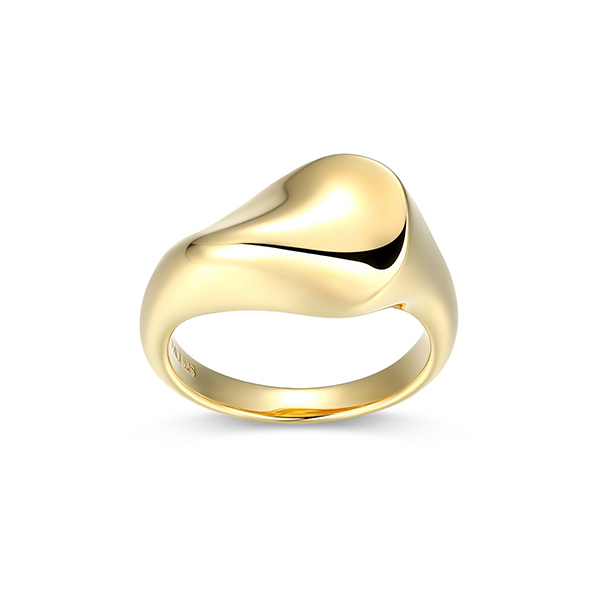 Elle Sterling Silver Organic Sculpted Ring Size 8 - Gold