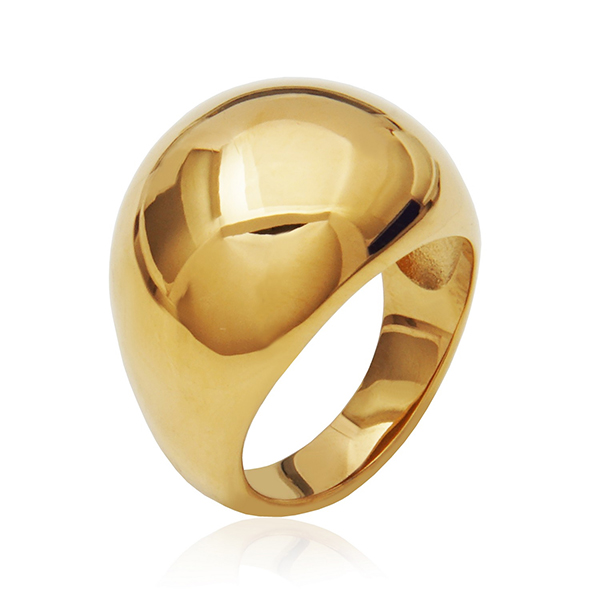 CJ STEELX High Polish Puffy Dome Ring Size 9 - Gold