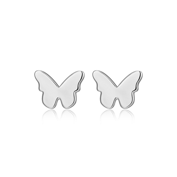 Elle Sterling Silver Whimsical Butterfly Stud Earrings - Silver