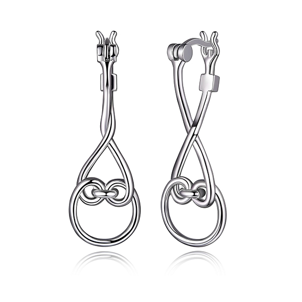 ELLE Sterling Silver INFINITI Hoop Earrings - Silver