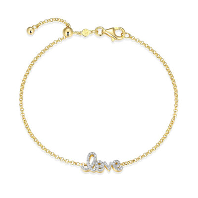 CJ Monte sterling silver lab_-created diamond adjustable love bracelet