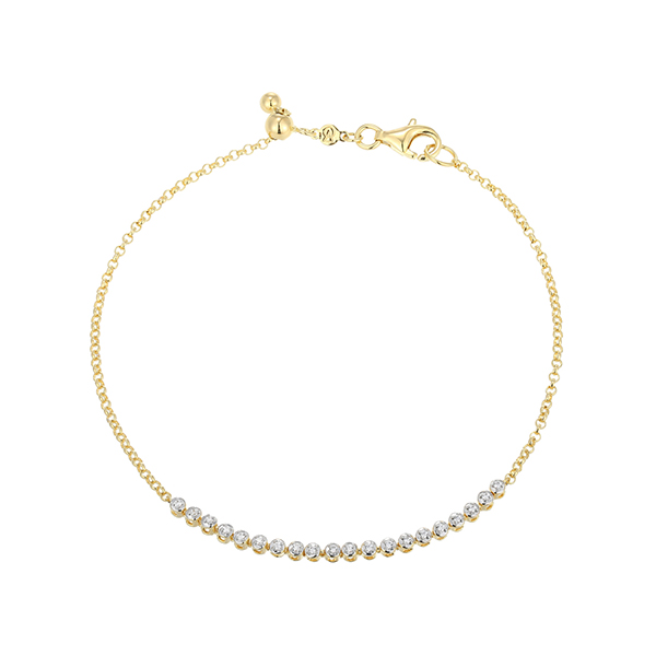 CJ Monte sterling silver lab_-created diamond adjustable linear bracelet