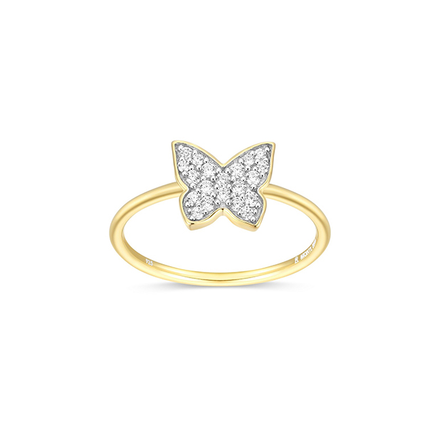 CJ Monte sterling silver lab_created diamond butterfly ring - Size 8