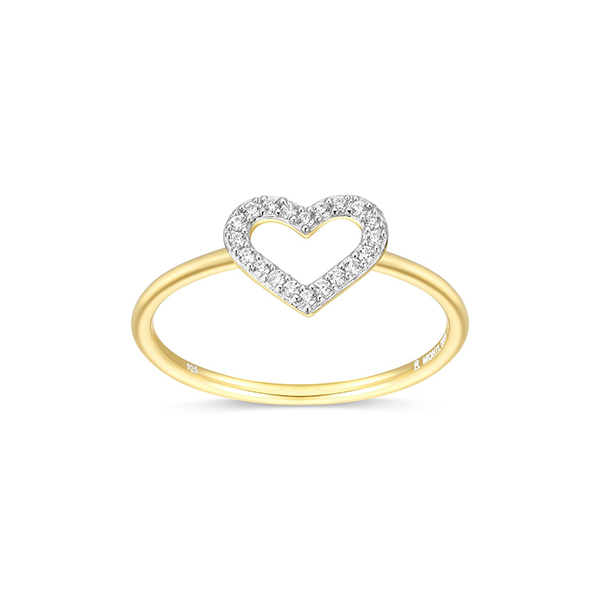 CJ Monte sterling silver lab_-created diamond open heart ring - Size 8