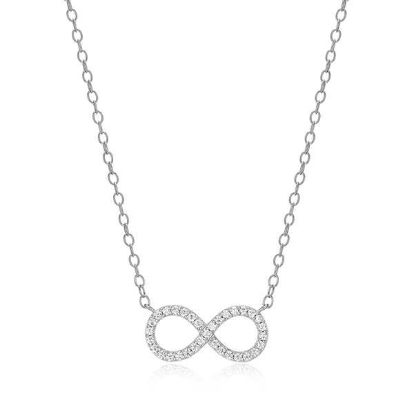 CJ Monte sterling silver lab_created diamond infinity necklace