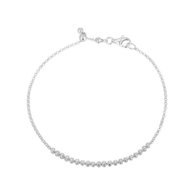 CJ Monte sterling silver lab_-created diamond adjustable linear bracelet