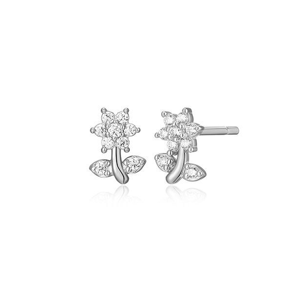 CJ Monte sterling silver lab_created diamond daisy stud earrings