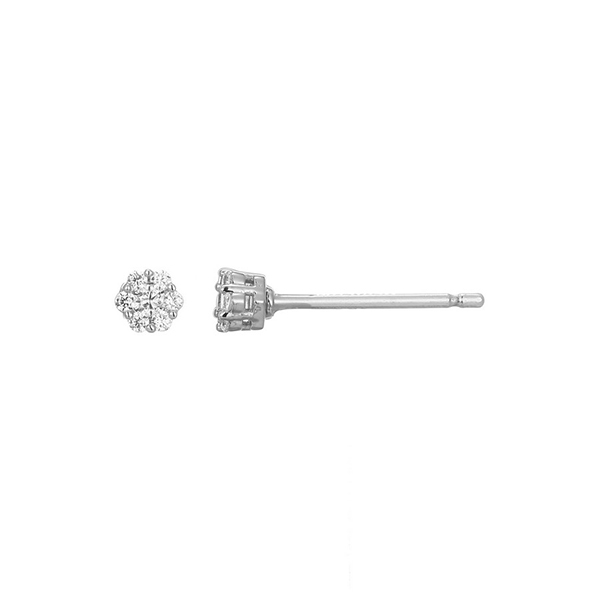 CJ Monte sterling silver lab_-created diamond small round cluster stud earrings