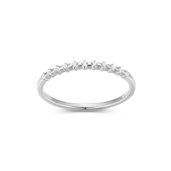 CJ Monte sterling silver lab_-created diamond half_eternity stackable ring - Size 8