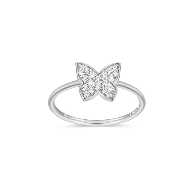 CJ Monte sterling silver lab_created diamond butterfly ring - Size  8