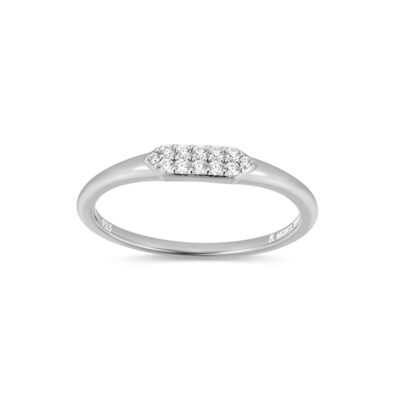 CJ Monte sterling silver lab_-created diamond double row shield ring - Size 8