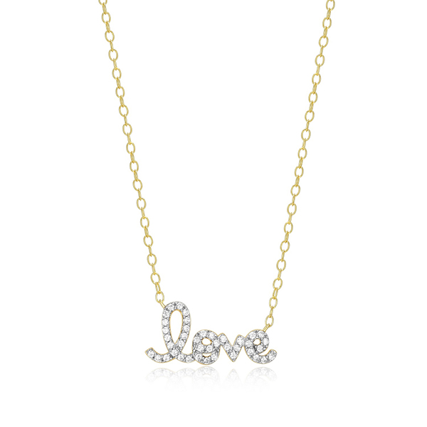 CJ Monte sterling silver lab_created diamond love necklace