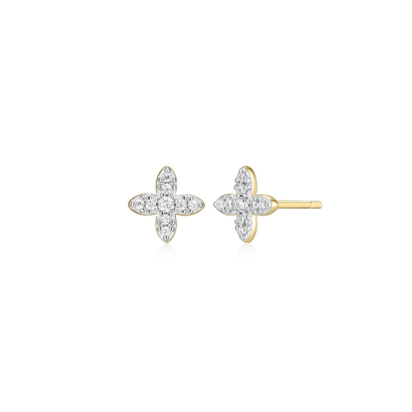 CJ Monte sterling silver lab_created diamond flower stud earrings