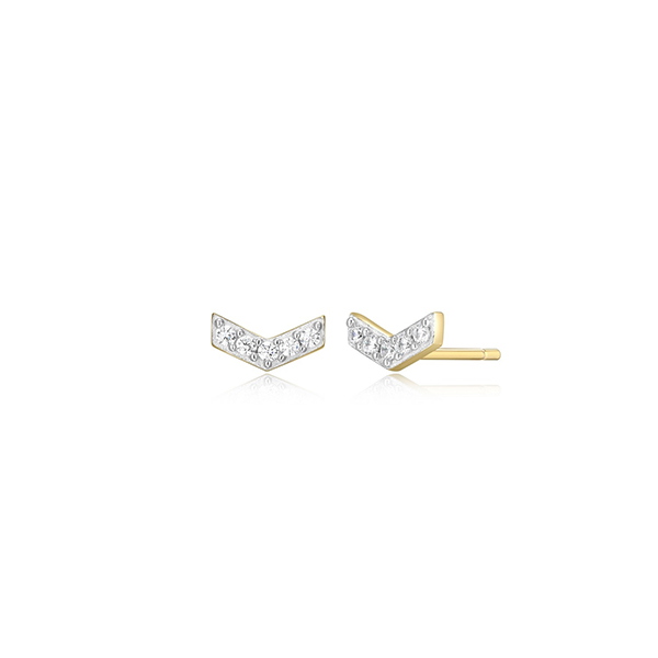 CJ Monte sterling silver lab_-created diamond V_stud earrings