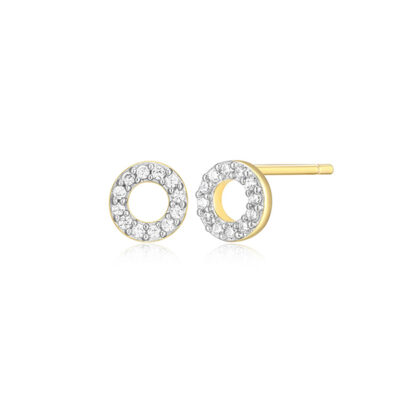 CJ Monte sterling silver lab_-created diamond open circle stud earrings