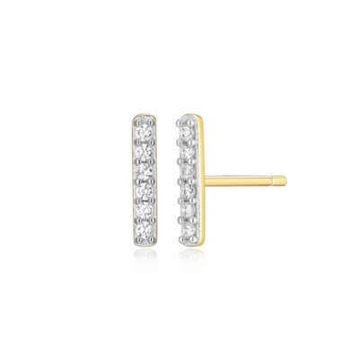 CJ Monte sterling silver lab_-created diamond single bar stud earrings