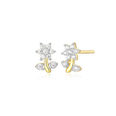 CJ Monte sterling silver lab_-created diamond daisy stud earrings