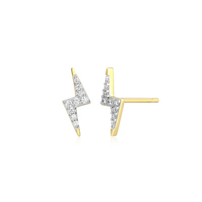 CJ Monte sterling silver lab_-created diamond lightning bolt stud earrings