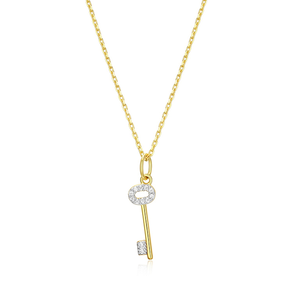 CJ Monte sterling silver lab_created diamond key necklace