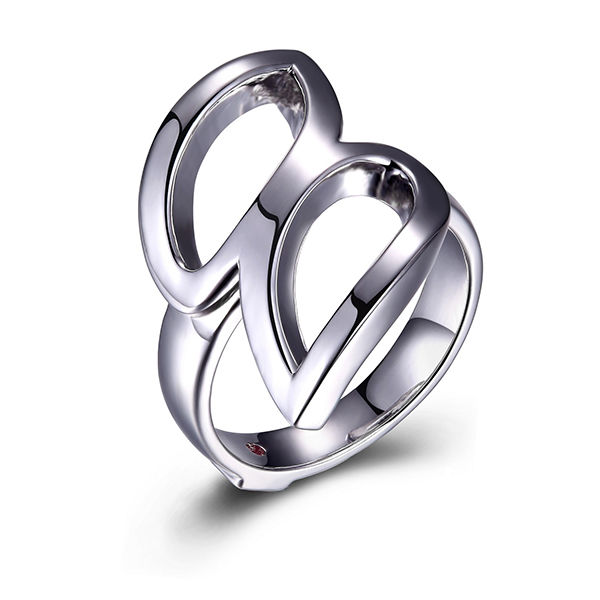 RR4LA4DA0-W-9 Sterling Silver DEJA VU Open Leaf Ring Size 9