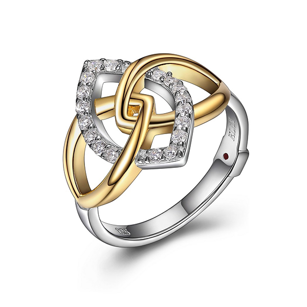 RR4LA9600-2T-6 Sterling Silver Two Tone Marquis Shaped Ring Size 6