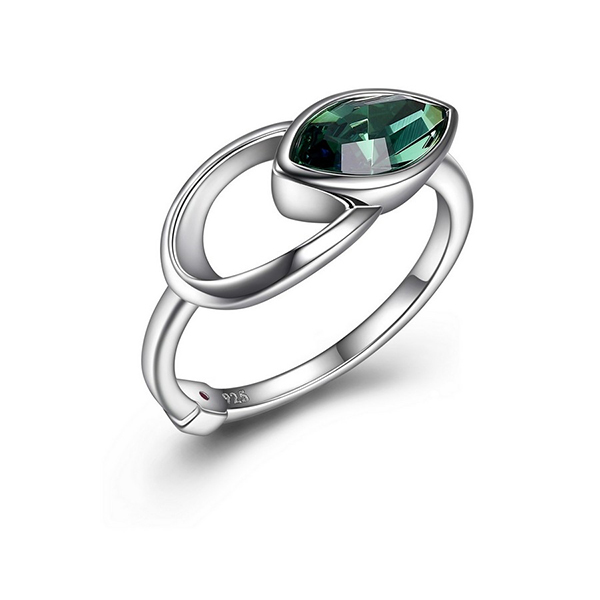 RR4LAB297-W-8 Sterling Silver EXPRESSION Erinite Swarovski Ring Size 8