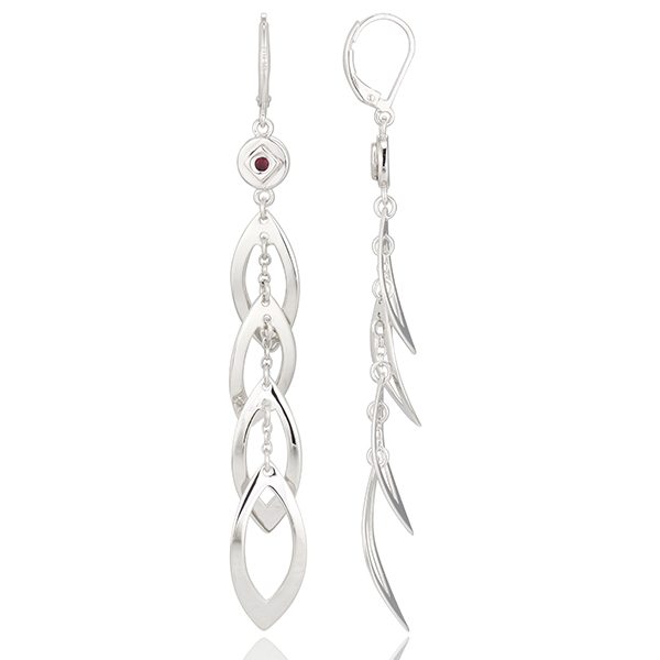 ER2LAGKA-W Waves Dangle Lever Back Earrings