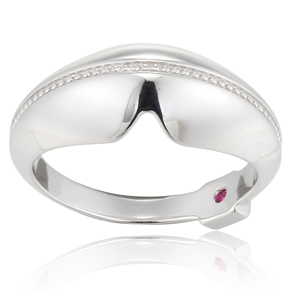 RR4L715A0-W-6 Sterling Silver Precision Ridge Ring Size 6