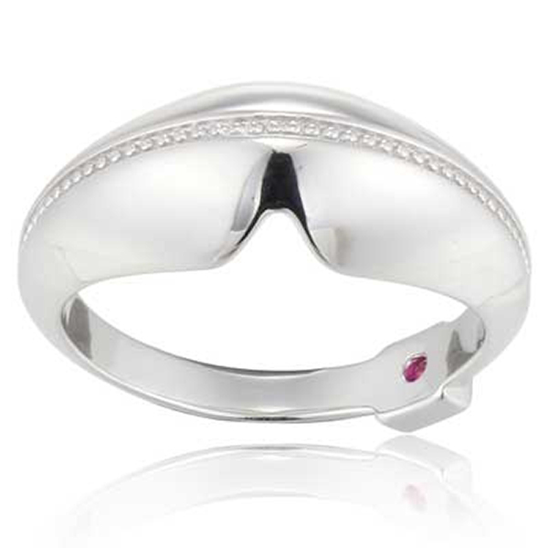 RR4L715A0-W-7 Sterling Silver Precision Ridge Ring Size 7