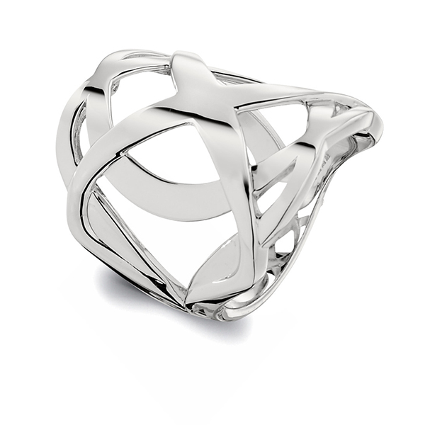 RR4L801A0-W-6 Sterling Silver Ethereal Wide Ring Size 6