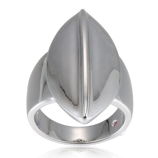 RR4L875A0-W-6 Sterling Silver NEW LEAF Marquise Ring Size 6