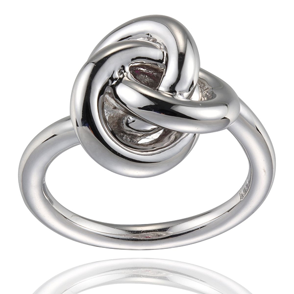 RR4L886A0-W-6 Sterling Silver Knot Ring Size 6