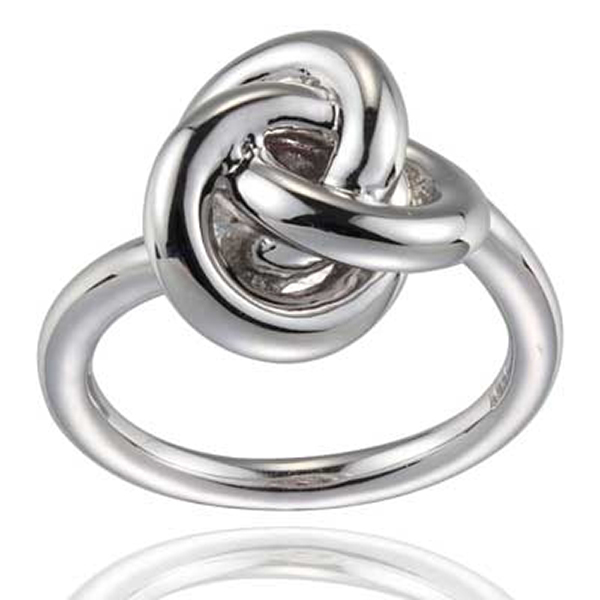 RR4L886A0-W-7 Sterling Silver Knot Ring Size 7