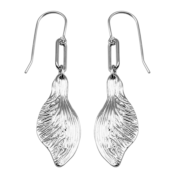 ER2LAVKA-W Wishes Leaf Fishhook Earrings