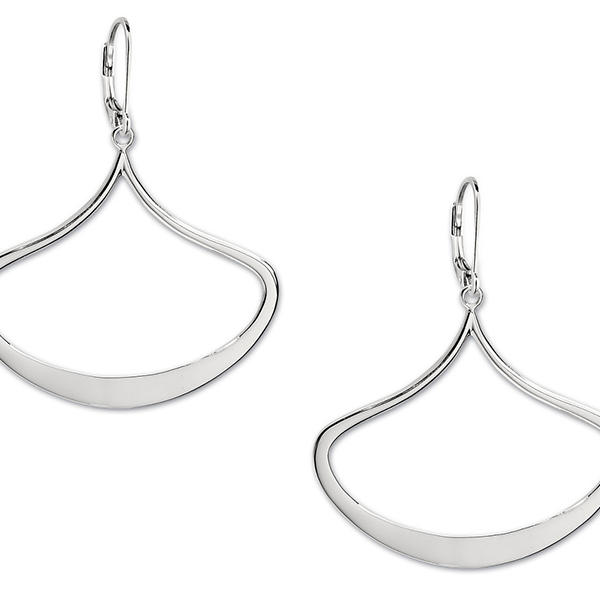 ER2LBENA0-W Sterling Silver Wide Teardrop Leverback Earrings