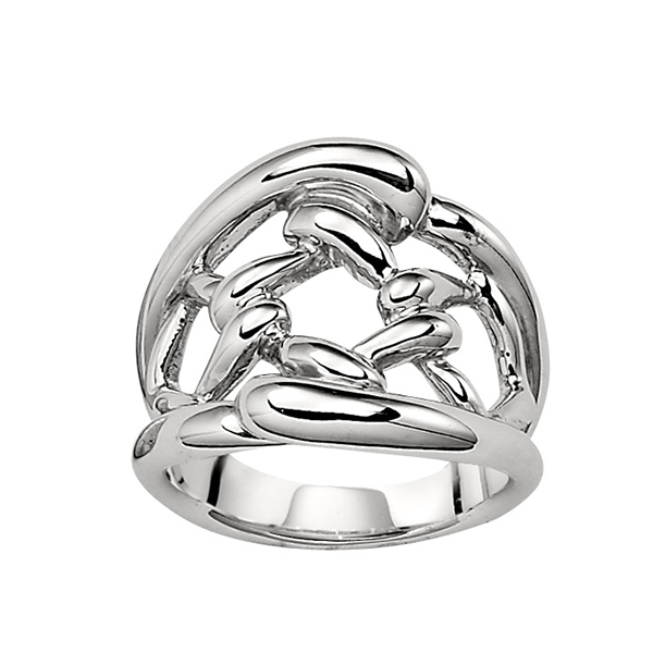RR4L739A0-W-6 Sterling Silver Plain Knot Ring Size 6