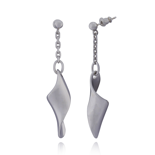 ER2LANPA-W Caramel Twisted Dangle Post Earrings